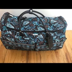 Vera Bradley Rolling Duffel Bag - Java Blue